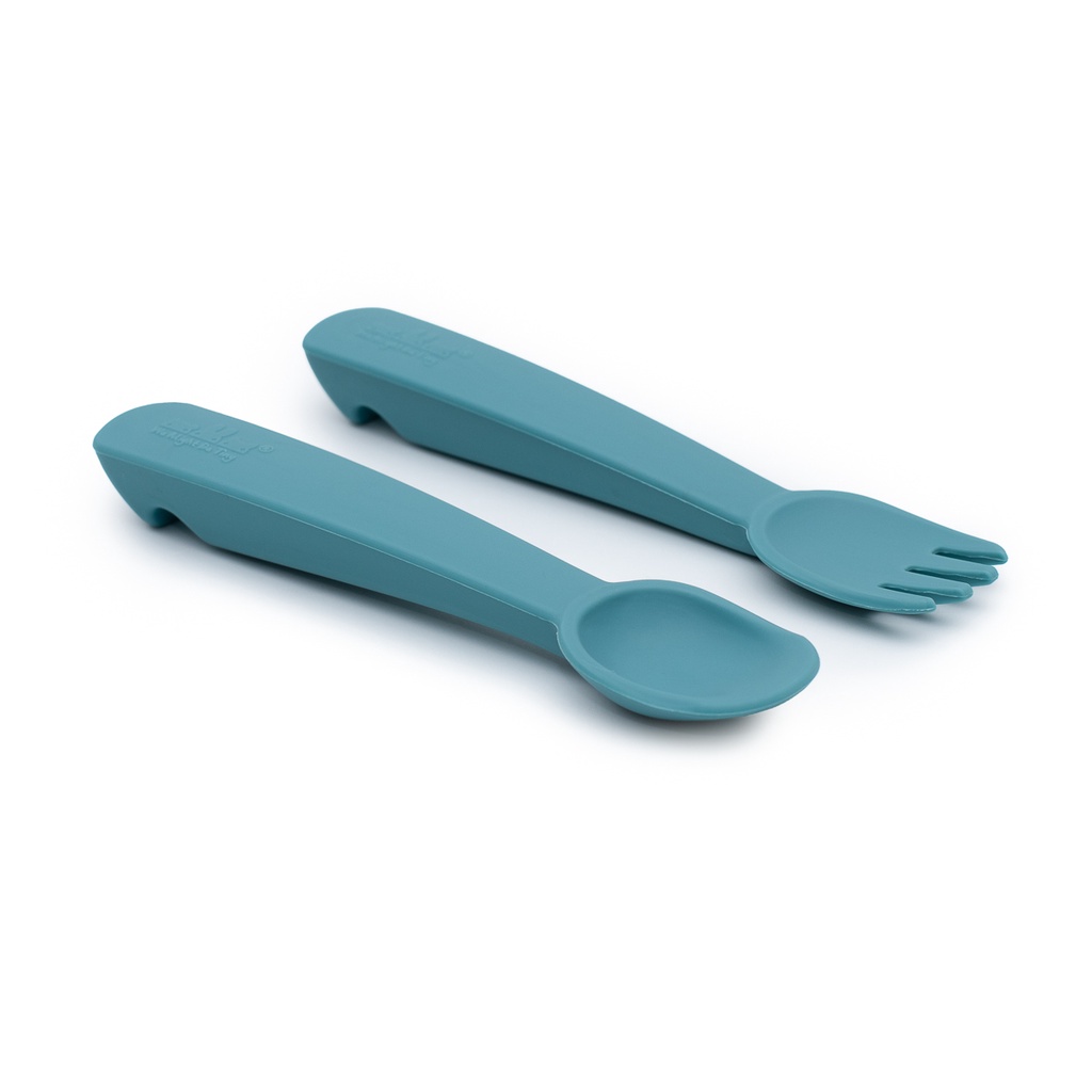 We Might Be Tiny Feedie Spoon &amp; Fork With Case - Sendok Silicone Bayi Sendok Anak MPASI Spoon Fork Silicone Silikon