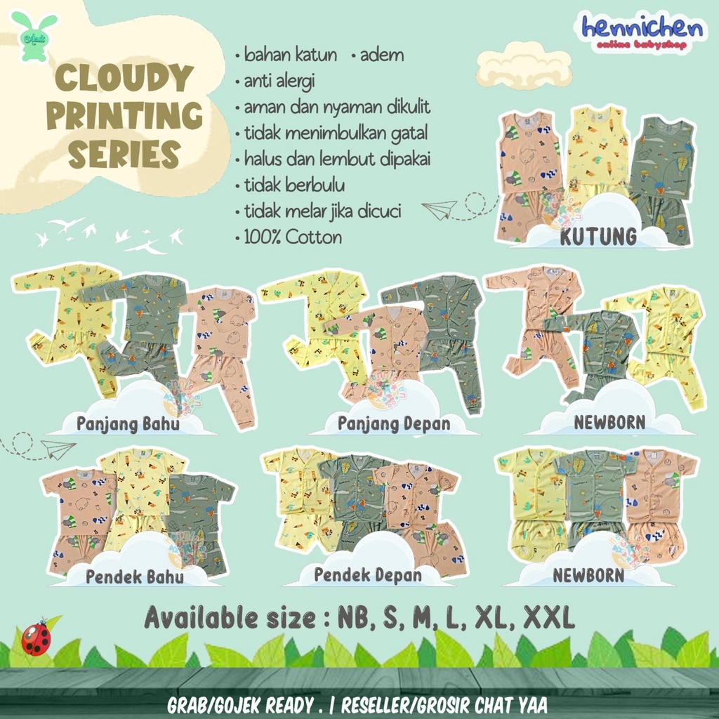 PROMO 7.7 PROMO BAJU LEBARAN MURAH MOTIF TERBARU SETELAN PIYAMA ANAK PANJANG SETELAN PIYAMA PENDEK ARUCHI BAJU TIDUR ANAK SERIES CLOUDY / HUNTER SERIES BAJU+CELANA PENDEK PANJANG/KUTUNG ANAK PIYAMA NB S M L XL XXL