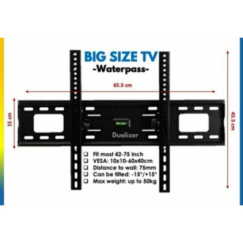 Bracket TV Braket TV Breket TV Looktech 75T 42&quot;-75&quot;, 32&quot;-65&quot; Original