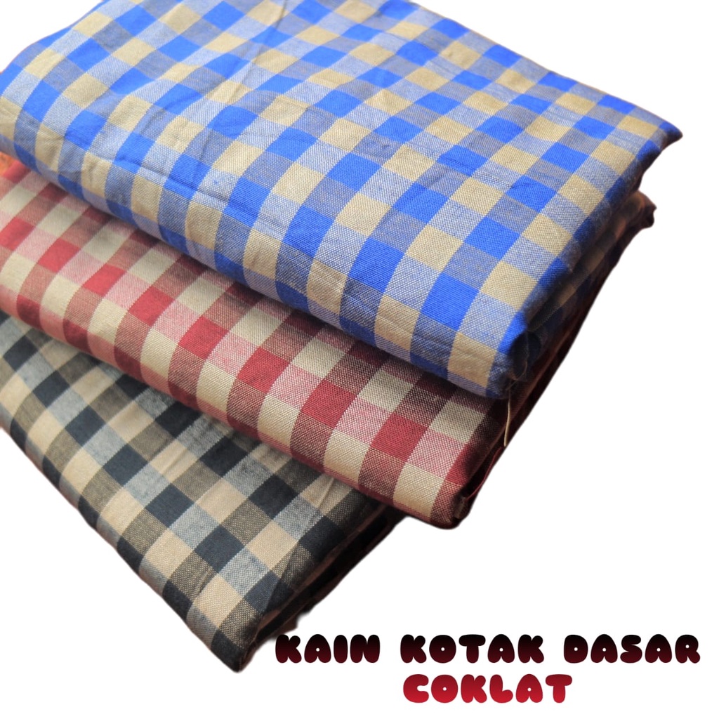 (HARGA 0,5m) KAIN KOTAK DASAR BROWN KATUN SEMI LINEN KOTAK KOTAK / PLAID / TARTAN / GINGHAM / YARNDYED /kain kotak kotak/ kain kotak/ kain meteran / kain / yandyed/  kotak kotak/ kain kotak kotak meteran/ kain kota2/tartan/ kotak/ kain kotak1cm