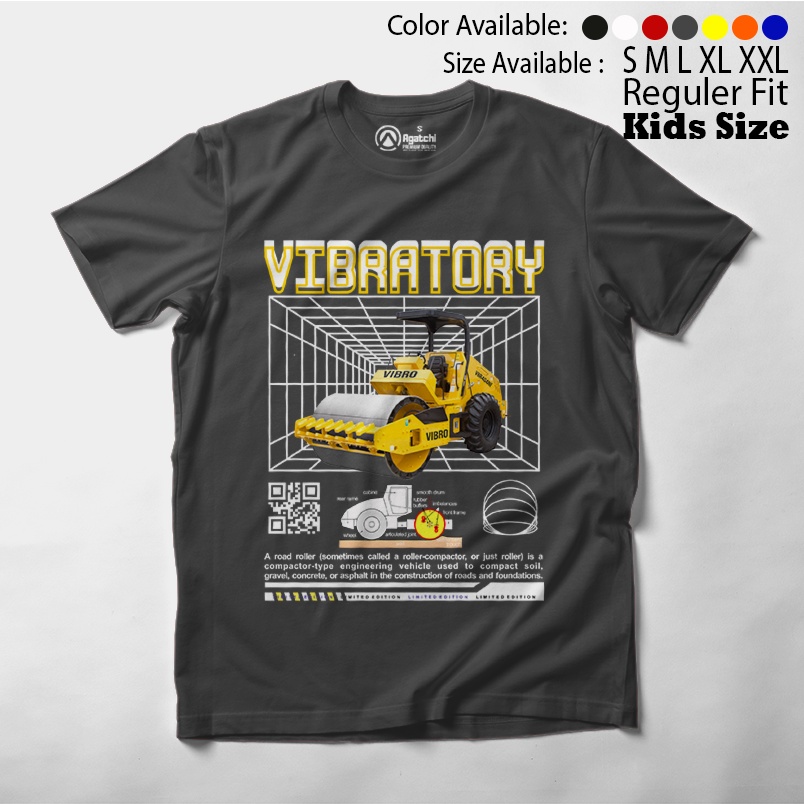 Baju Kaos Atasan Anak Laki-laki Streetwear Vibratory Alat Berat Stum