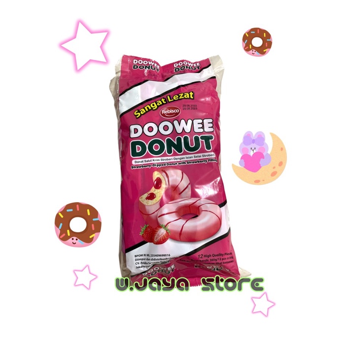 Doowee Donut Coklat / Strawberry with Bavarian Cream