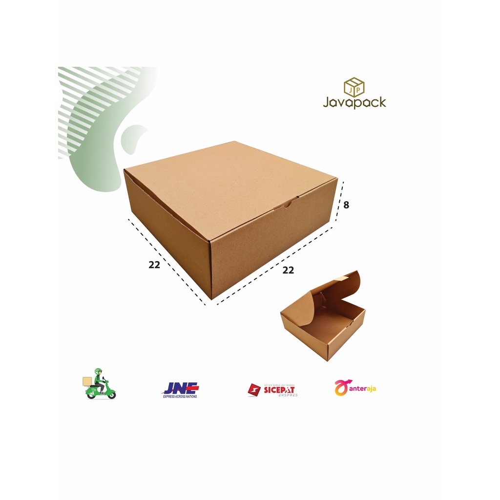 Kardus Die Cut 22x22x8 cm | Kardus Pizza | Box Kue | Packaging Hampers