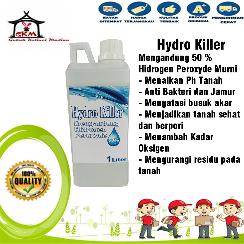 Hydro Killer Mengandung Hidrogen Peroxyde H2o2 50% Isi 1 Liter GKMFarm