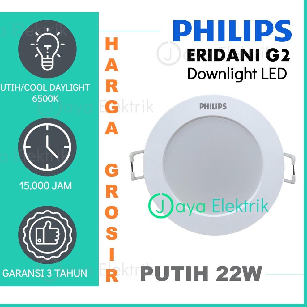 Lampu PHILIPS Downlight LED Eridani 22W Watt Putih Kuning - Eridani G2 DL190B 22 W 8 Inch Pengganti 