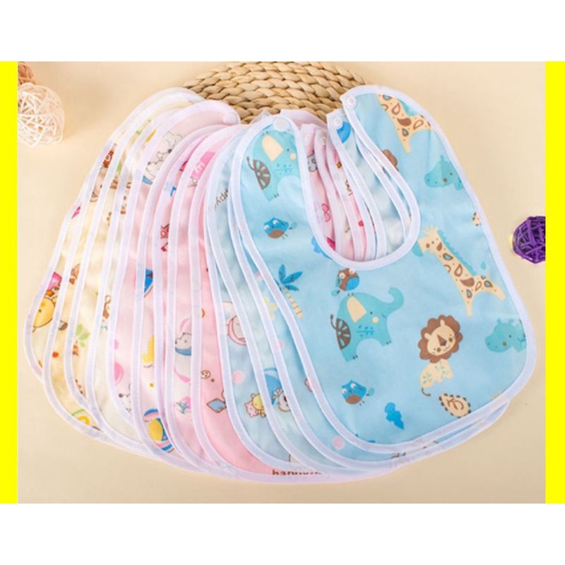 BOP CELEMEK BAYI WATERPROOF / SLABER BAYI WATERPROOF ANTI AIR / SLABBER BAYI CELEMEK MAKAN BAYI / CELEMEK SALBER BABY / BIB BAYI IMPORT / BABY BIBS