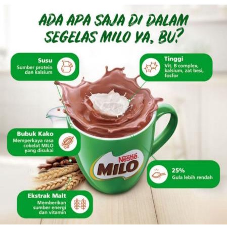 * NCC * Milo Sachet Minuman Serbuk Energi Malt Susu Cokelat - Kemasan Sachet