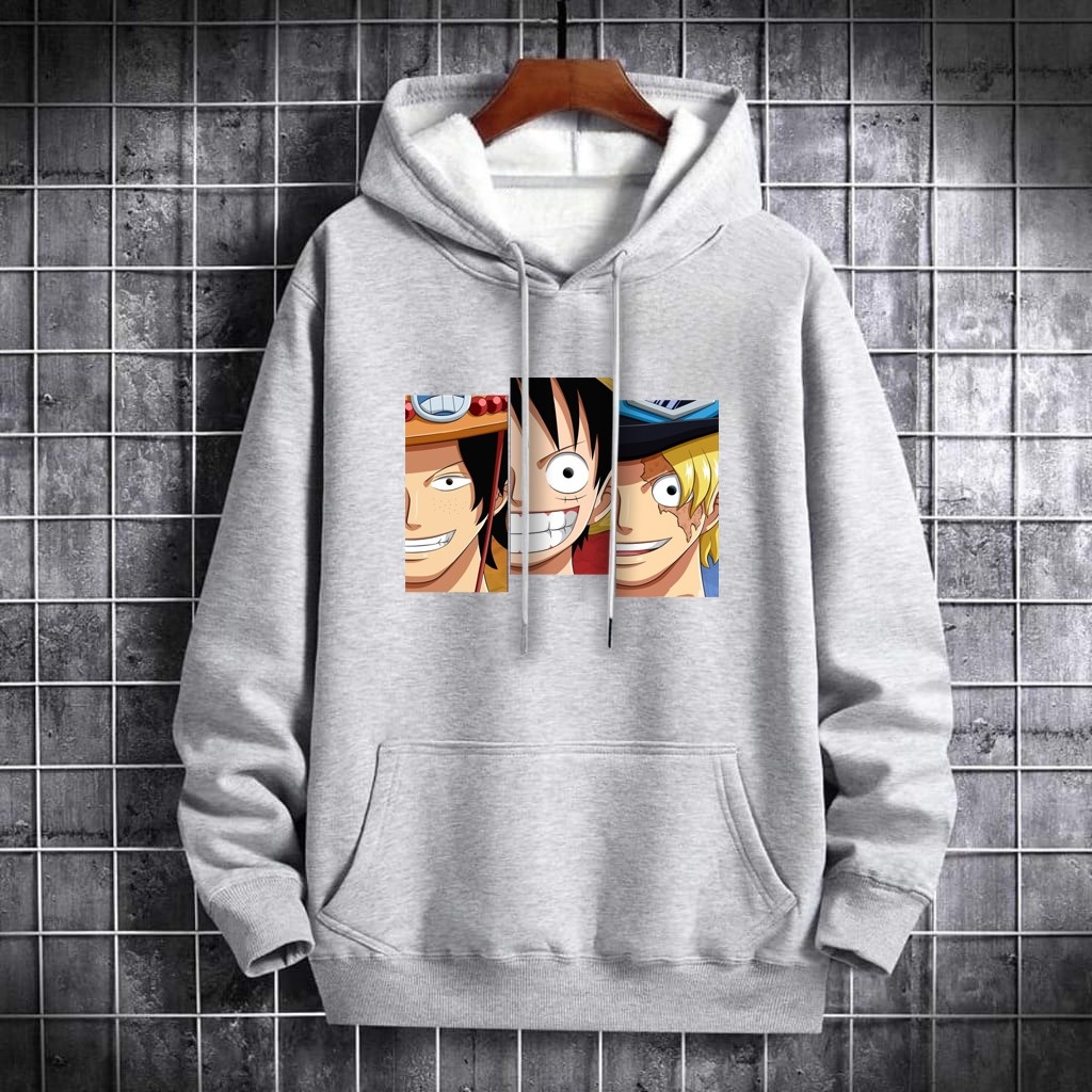 Sweater Jacket Hoodie Distro Pria Kayser Anime Piece Bro Bahan Fleece Tebal