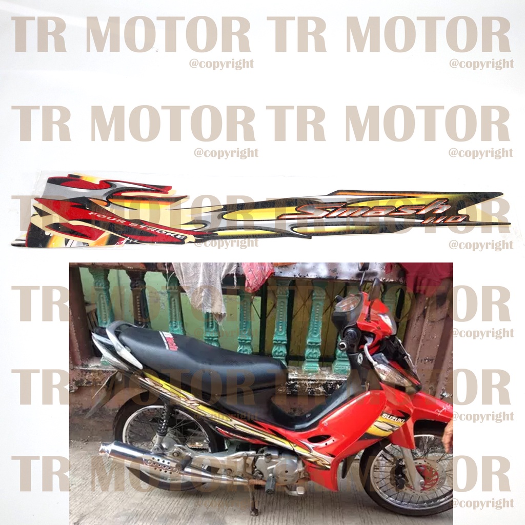 Stiker Motor Smash New 110 2006 Sticker Striping Lis Full Set Motor