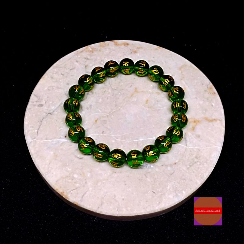 Gelang Batu Mantra Tibet Gelang Elastis Batu Model Mantra Tibet