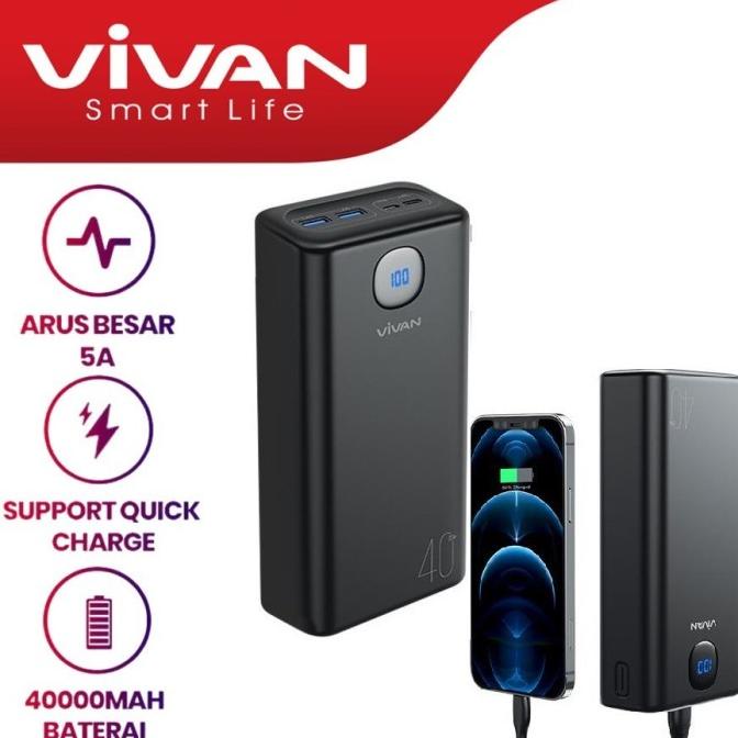 VIVAN POWER BANK VPB-B40 POWERBANK LED 40000MAH POWER GFHT64769FR