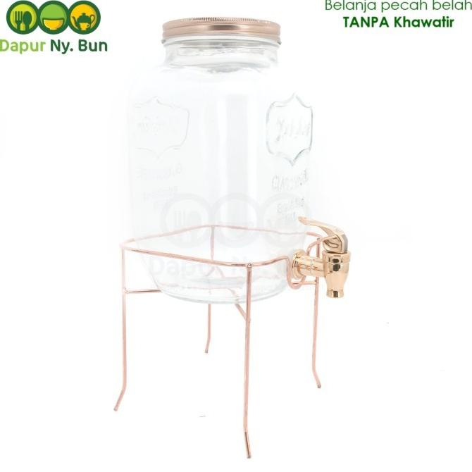 Glass Dispenser / Dispenser Toples Kaca Kran / Ukuran 4000Ml