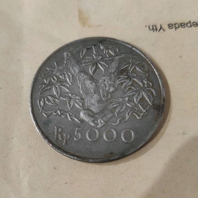 Uang koin perak kuno 5000 tahun 1974 orang utan silver asli