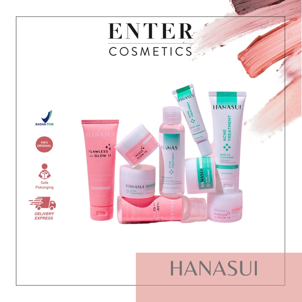 HANASUI Flawless Glow 10 | HANASUI ACNE TREATMENT SERIES | Hanasui Acne Treatment - Day Night Cream Essence Gentle Cleanser Spot Gel