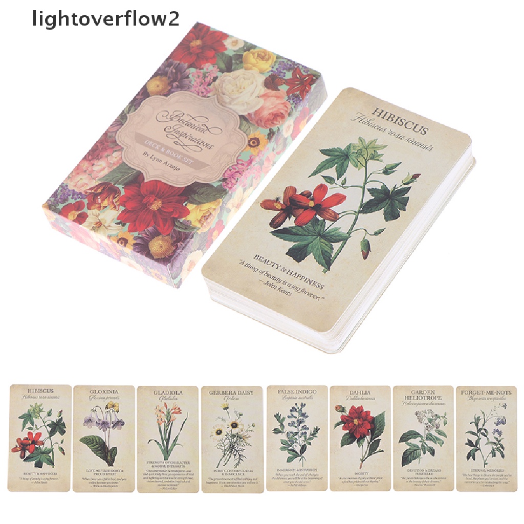 (lightoverflow2) Mainan Board Game Kartu Tarot Botanical Flower Oracle