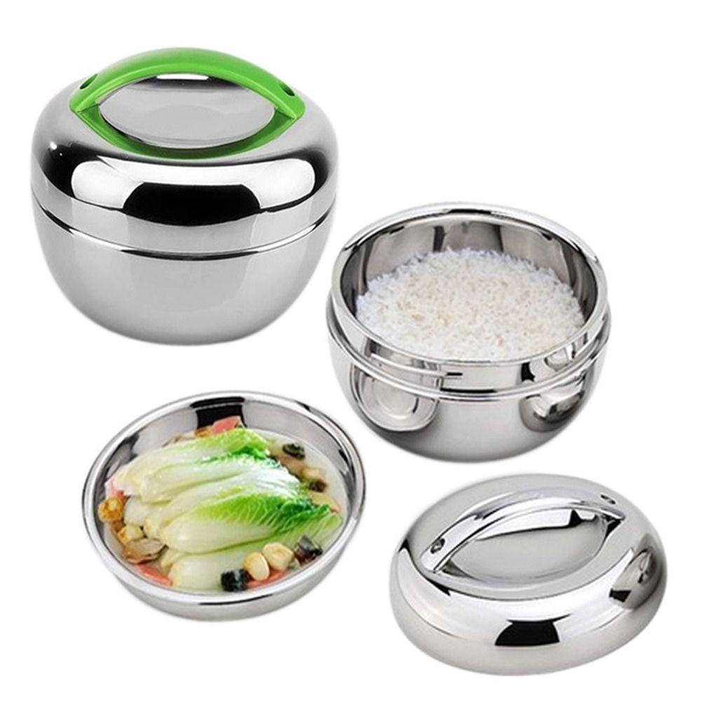 Solighter Lunch Box Microwavable Stainless Steel Untuk Siswa Pekerja Kantor Untuk Anak-Anak Tahan Panas Thermal