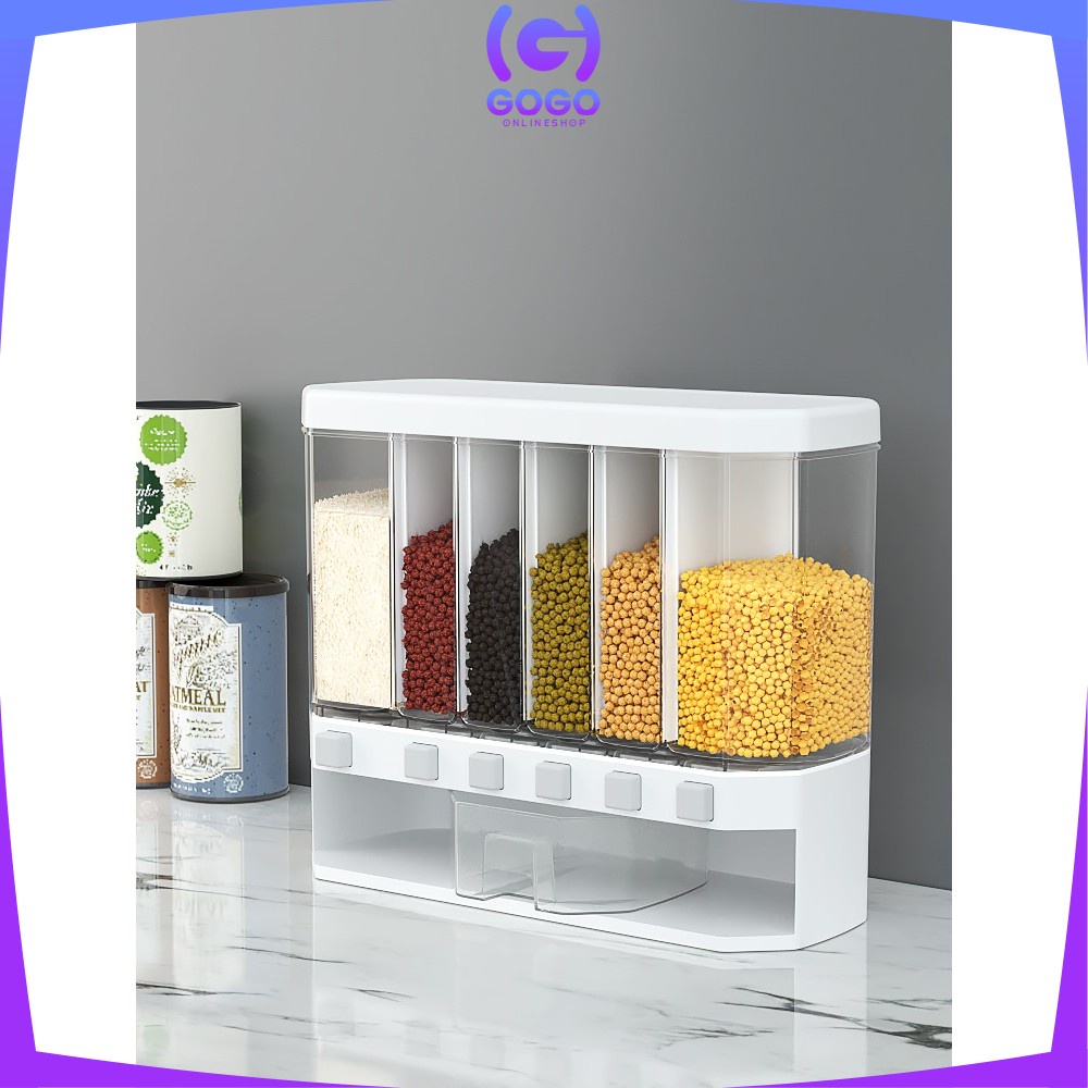 GOGO-C194 Dispenser Makanan Kering Tempat Penyimpanan Beras Sereal Biji Bijian Rice Box Food Dispenser