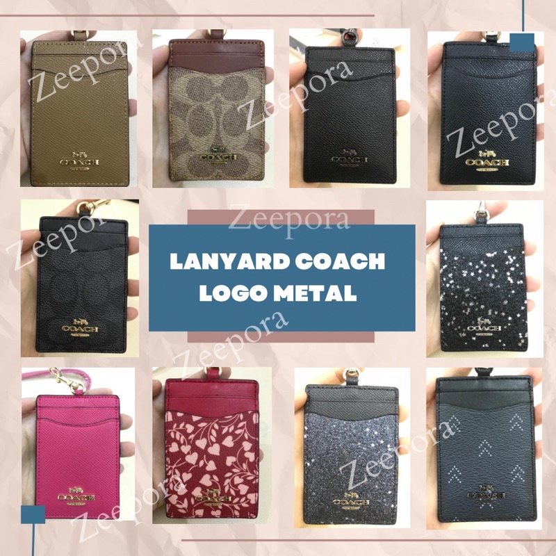 Lanyard Coach ID Card Holder nametag logo timbul Metal LOGO