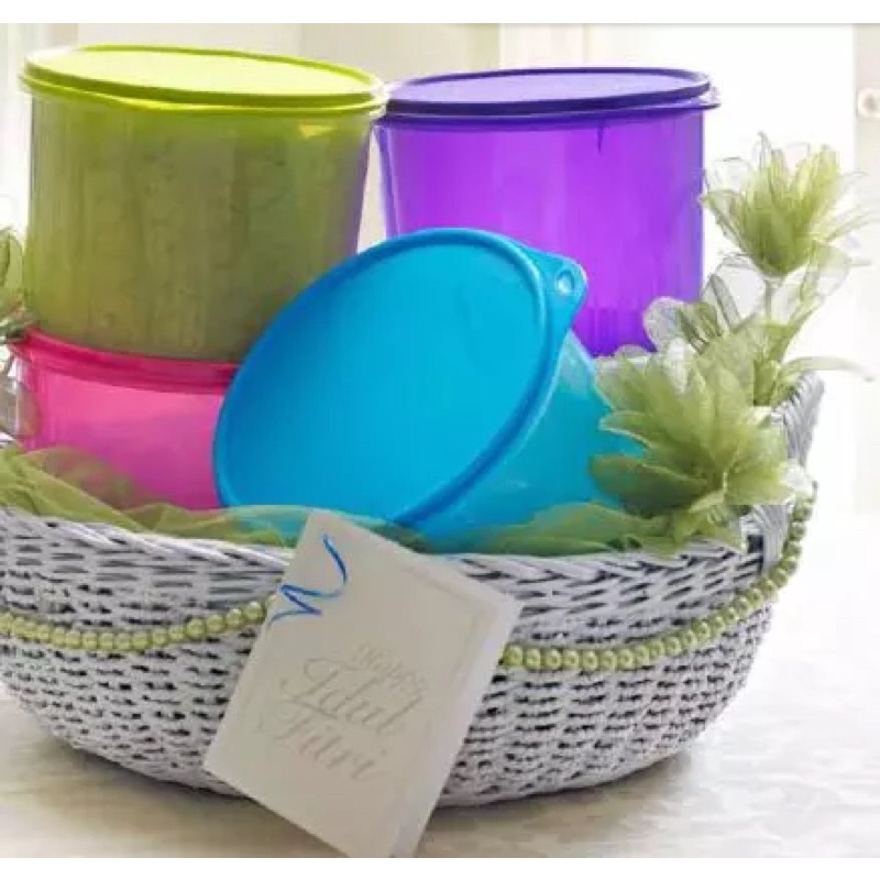 Tupperware texture canister 2,4L, Warna : Hijau, Malaysia