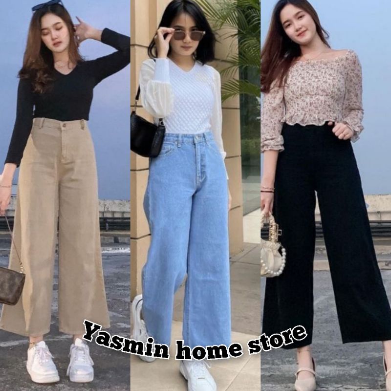 BF CELANA KULOT JEANS PANJANG HAIGWAIST WARNA//MOZZA KULOT JEANS WARNA