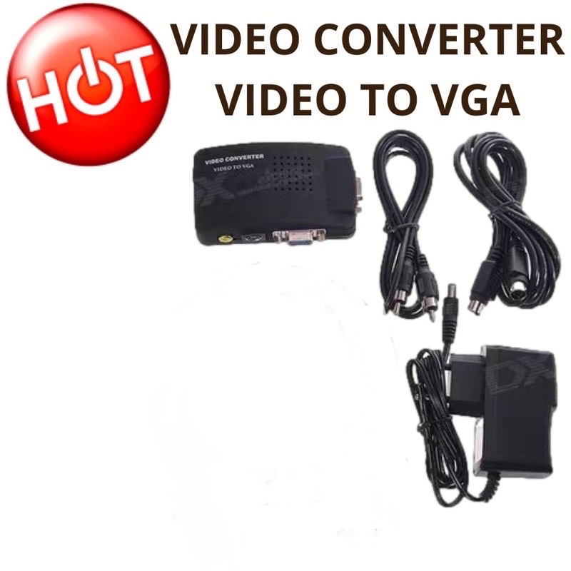 CONVERTER VIDEO TO VGA / RCA TO VGA / AV TO VGA KONVERTER AV TO VGA