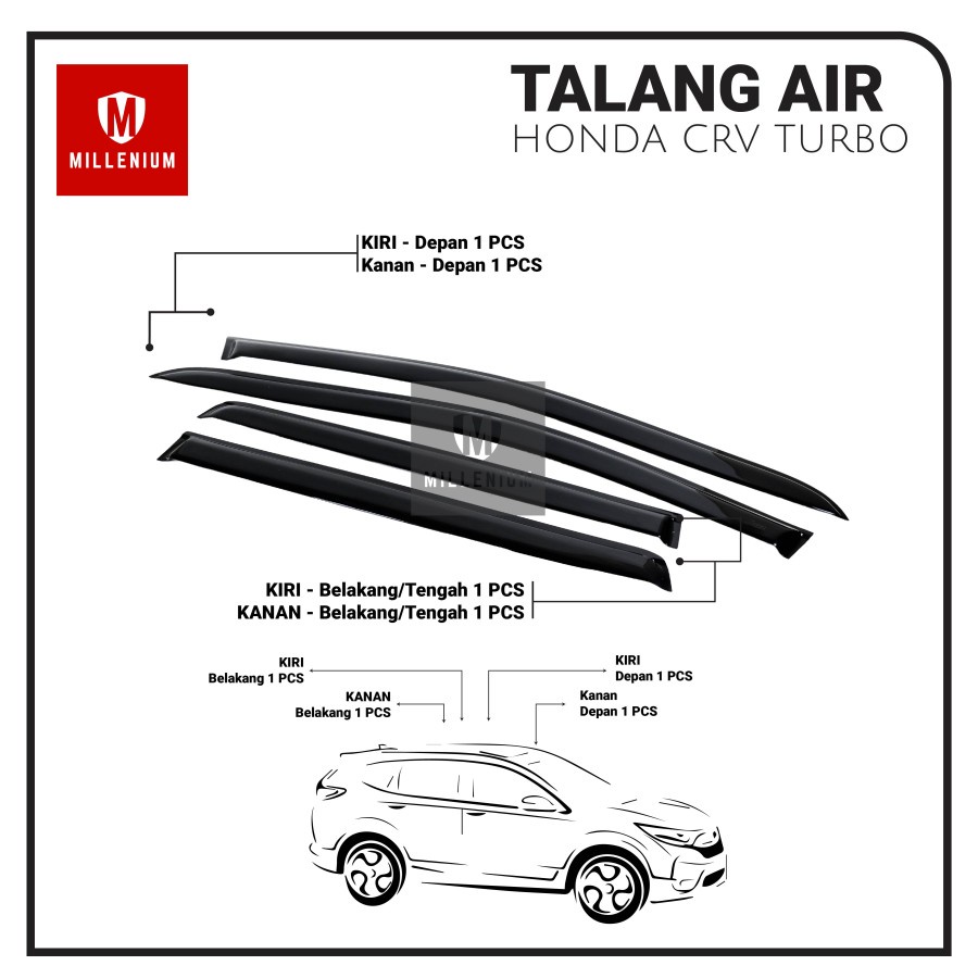 TALANG AIR PINTU MOBIL HONDA CRV TURBO 2017 - 2023 MODEL SLIM