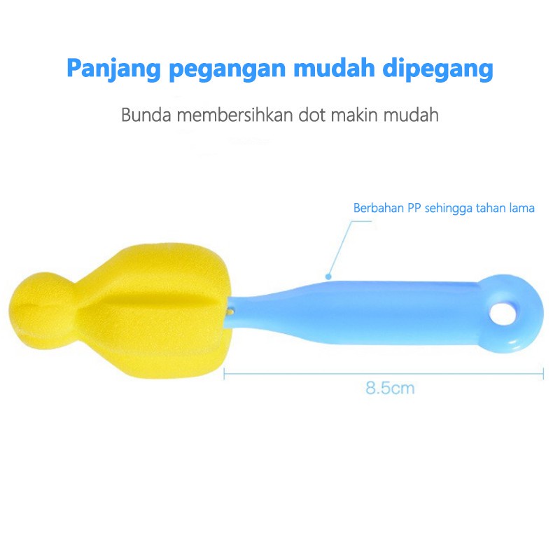 HZ Sikat Spons Pembersih Botol Susu / Dot Bayi / Sikat Botol / Sponge Cuci Dot Sikat Dot Empeng