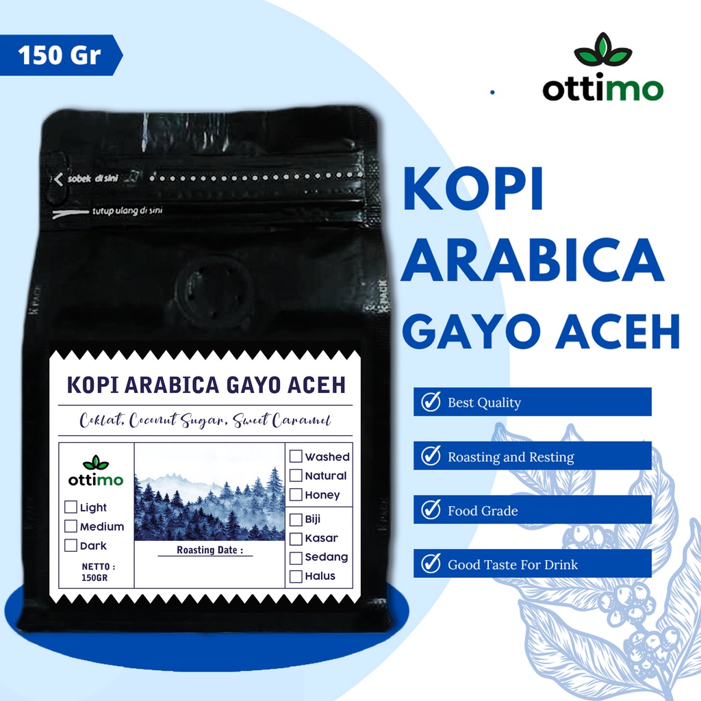 

Ottimo Kopi 150gr / Kopi / Kopi Bubuk / Kopi Hitam / Kopi Arabika / Gayo / Kopi Arabica / Kopi Gayo / Arabica / Arabika / Biji Kopi Arabika / Gayo Aceh / Kopi Gayo Aceh / Kopi Arabika Gayo / Kopi Aceh Asli