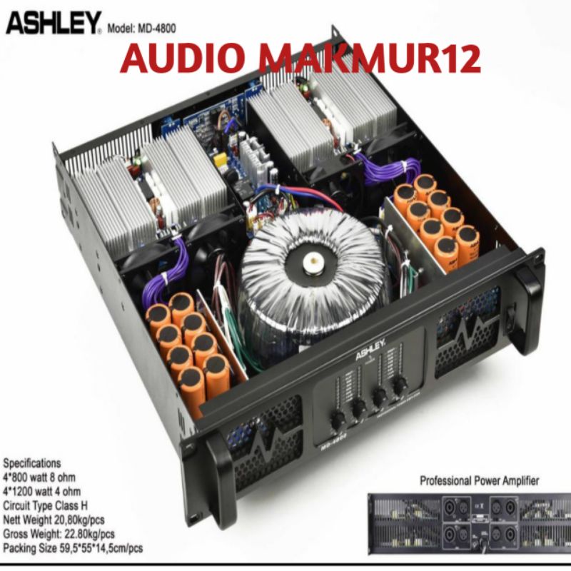 Power Ashley MD 4800 Amplifier Ashley MD4800 - 4 Channel Original