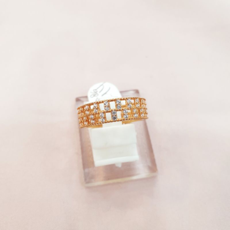 Cincin simple permata putih emas asli kadar 375