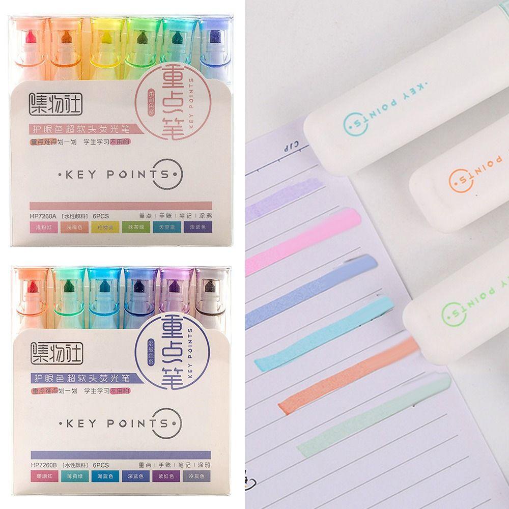 Top 6warna/Set Stabilo Pena Set Good-looking Gambar Graffiti Kreatif Alat Tulis Pena Warna