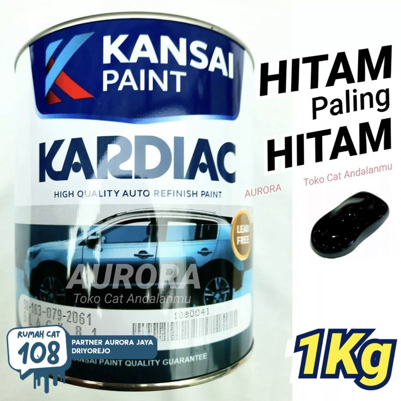 

KANSAI PAINT KARDIAC BLACK 81 CAT HITAM MENGKILAP SOLID 1kg duco duko diko motor mobil sepeda kardiak