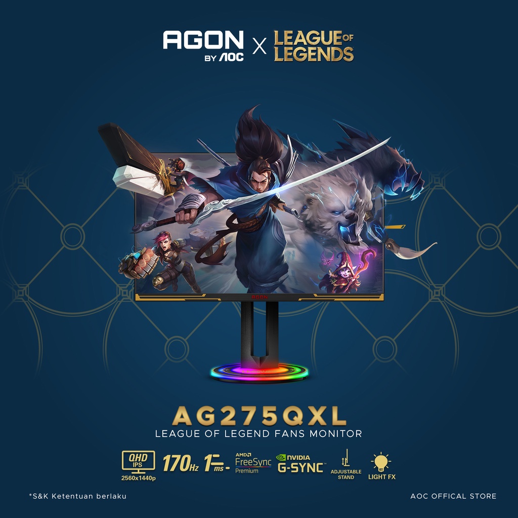 [LIMITED EDITION] AOC AG275QXL LEAGUE OF LEGENDS (27&quot;/IPS/1ms/170Hz)