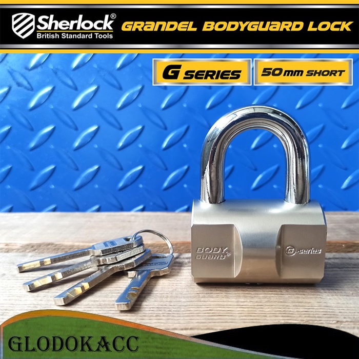 Gembok Original Sherlock Tools BODYGUARD Seri G 50 mm Pendek