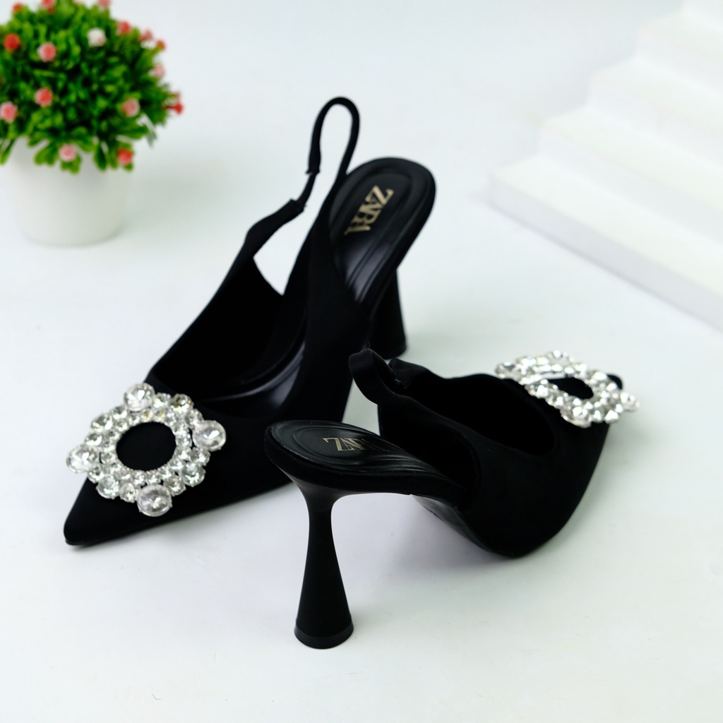 SEPATU HEELS WANITA ZS SLINGBACK SHOES ZS460 HAK TINGGI PREMIUM IMPORT