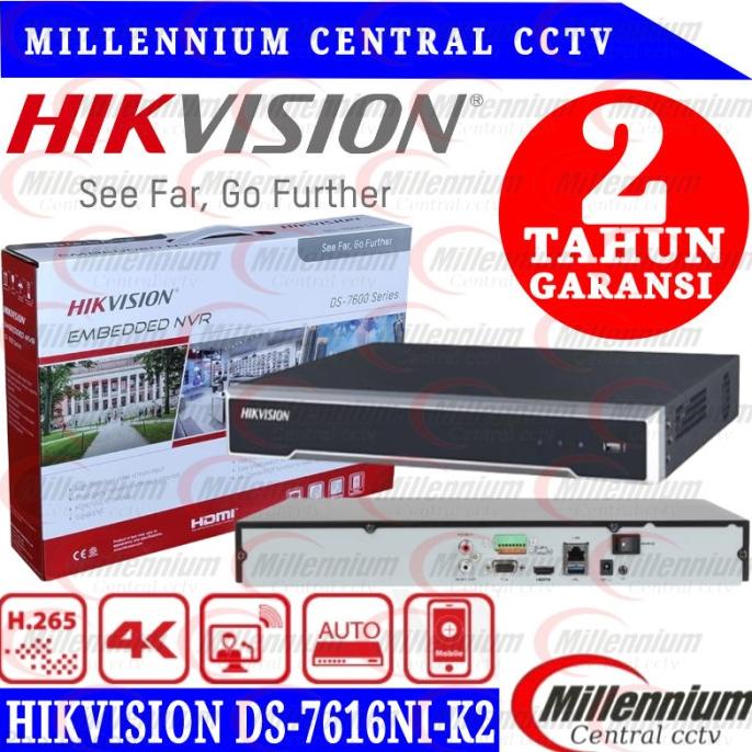 Promo Nvr Hikvision 16Ch Ds-7616Ni-K2 / Nvr Hikvision 16Channel Ds-7616Ni-K2