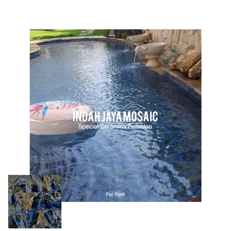 keramik kolam renang rectura kuda laut mass 15x15 cm