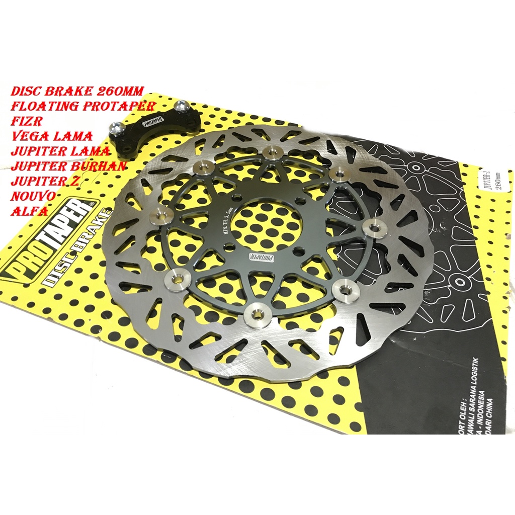 DISC BRAKE FLOATING JUPITER-VEGA-FIZR-ALFA-NOUVO 260MM COPIAN PSM PIRINGAN DEPAN FLOATING NOUVO ALFA JUPITER Z FIZR VEGA  UKURAN 260MM PROTAPER