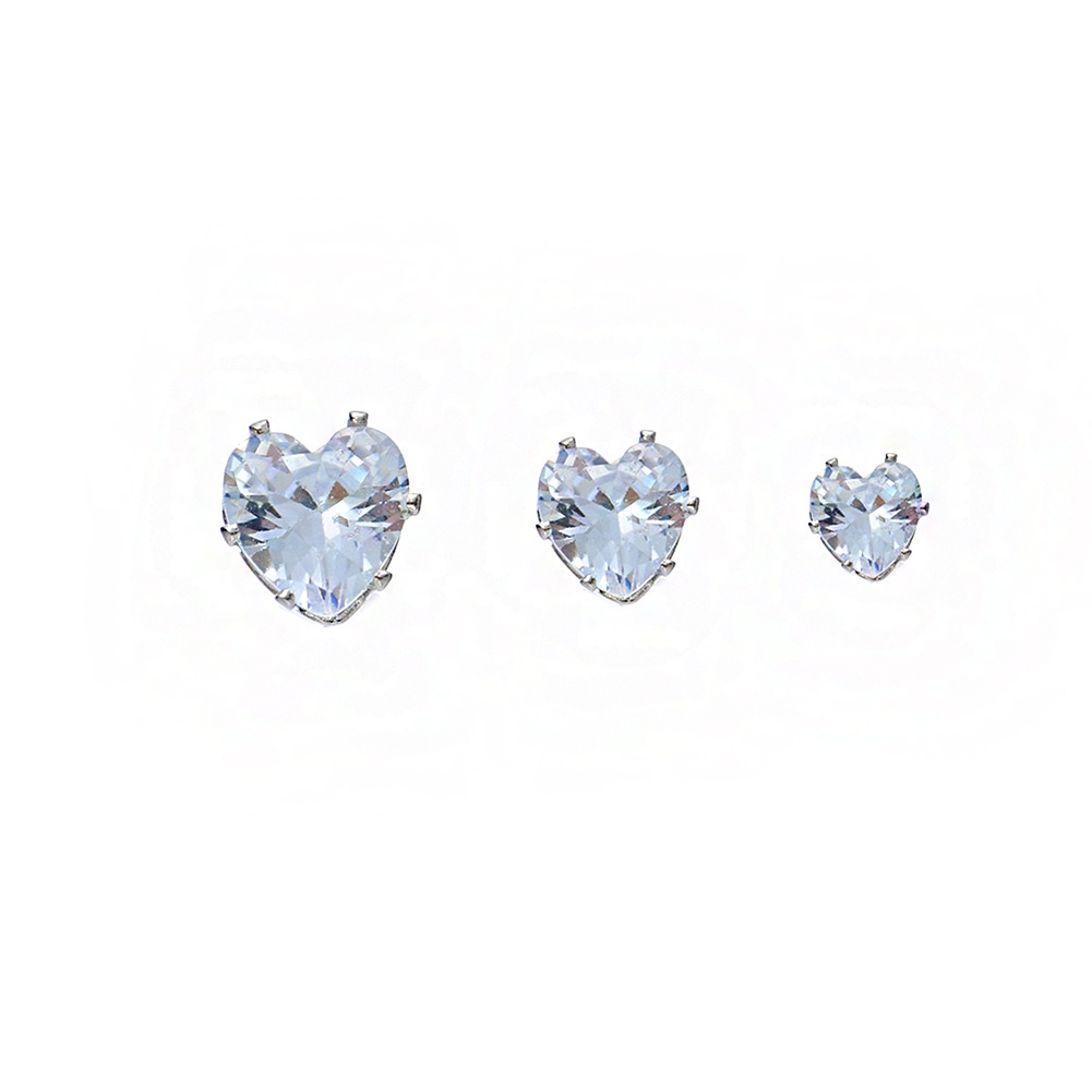Anting Klip Magnetik Bentuk Hati Hias Zircon Untuk Wanita