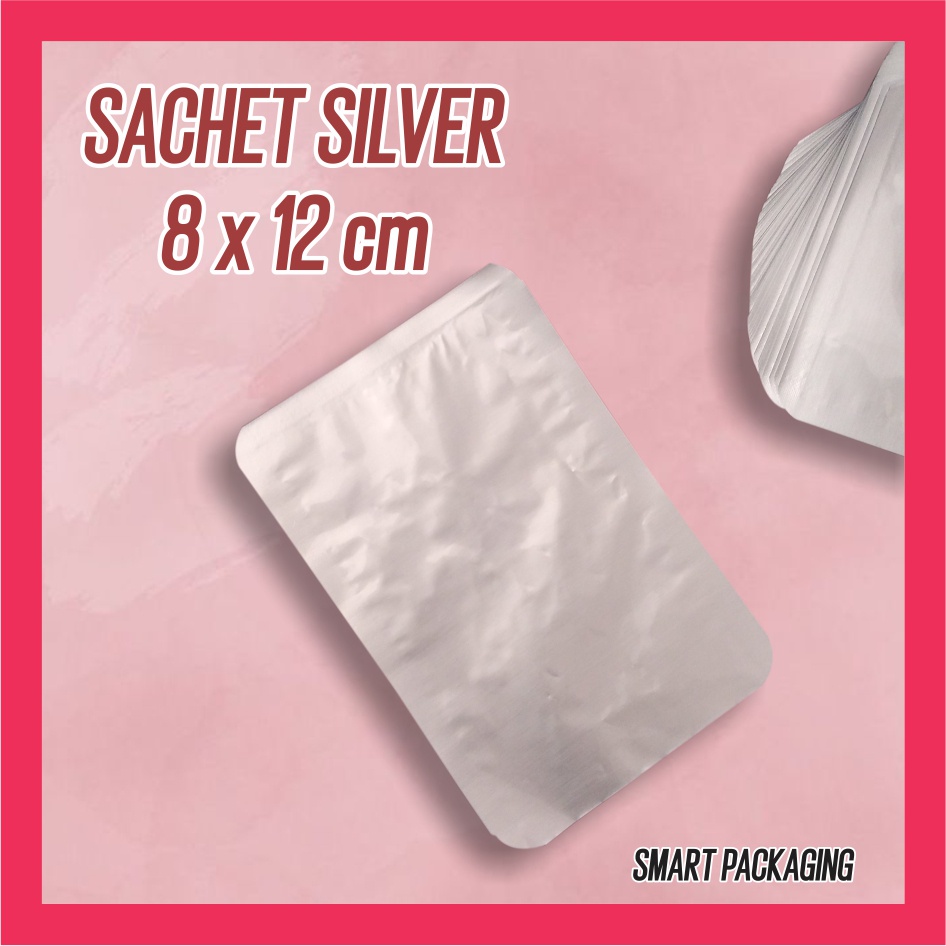 (500pcs) Sachet Full Alumunium Foil K-PACK / Bubuk Kopi / Teh / Masker ukuran 8 x 12 8x12