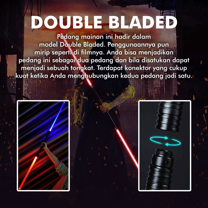 Pedang Starwars Mainan RGB Lightsaber Star Wars Anak Cosplay Warna Warni Suara