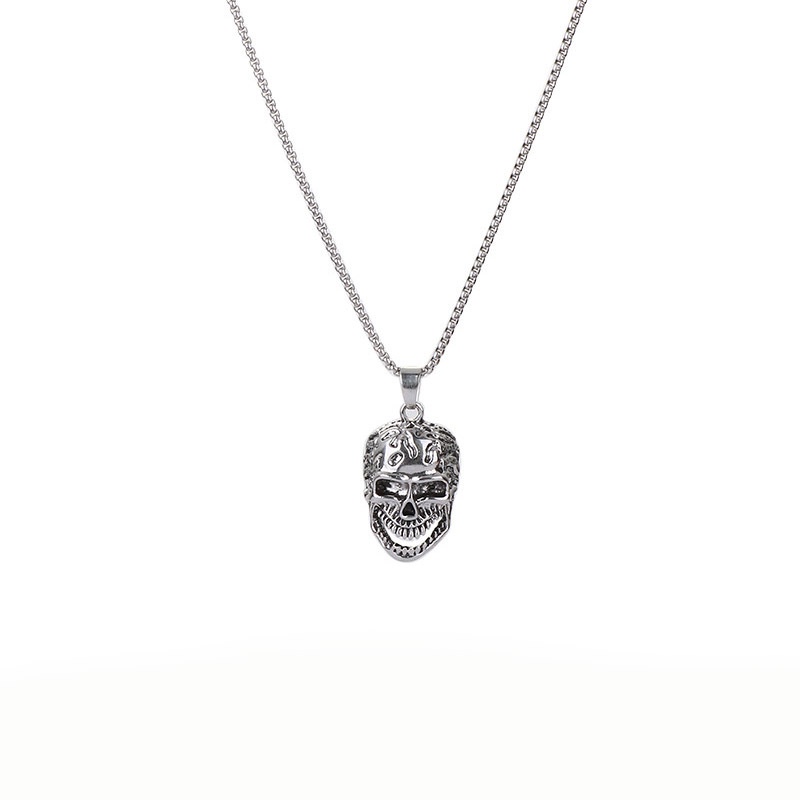 Kalung Liontin Kepala Tengkorak Cakar magic Bahan alloy Gaya retro punk Eropa Amerika Untuk Pria