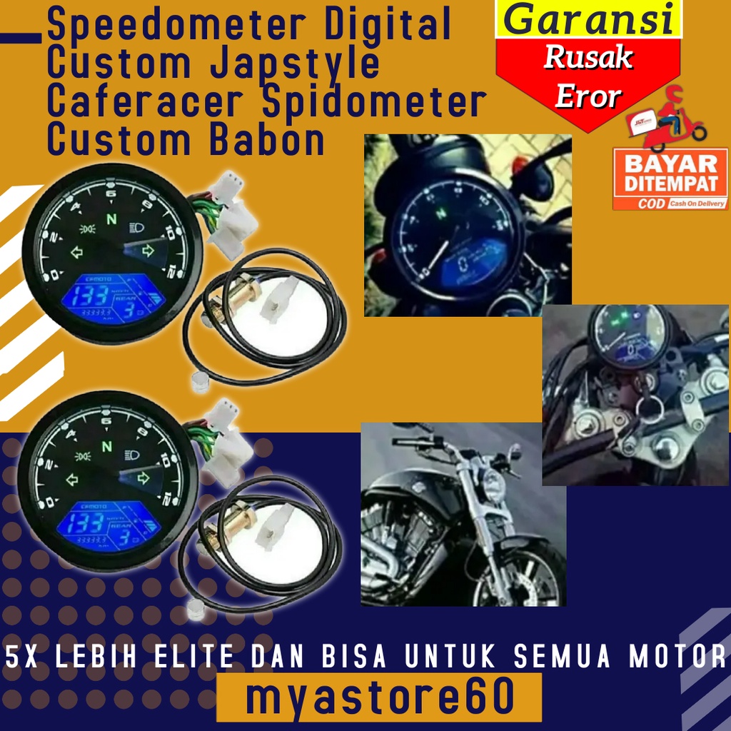 Speedometer Speedo Meter Digital Custom Japstyle Caferacer Spidometer Spido Meter Custom Babon All In One UNIVERSAL