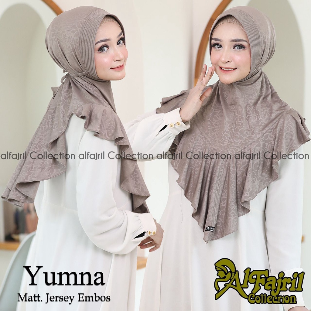 HIJAB YUMNA HIJAB INSTAN EMBOS HHIJAB JERSEY EMBOS KERUDUNG INSTAN ORI MERK AL FAJRIL