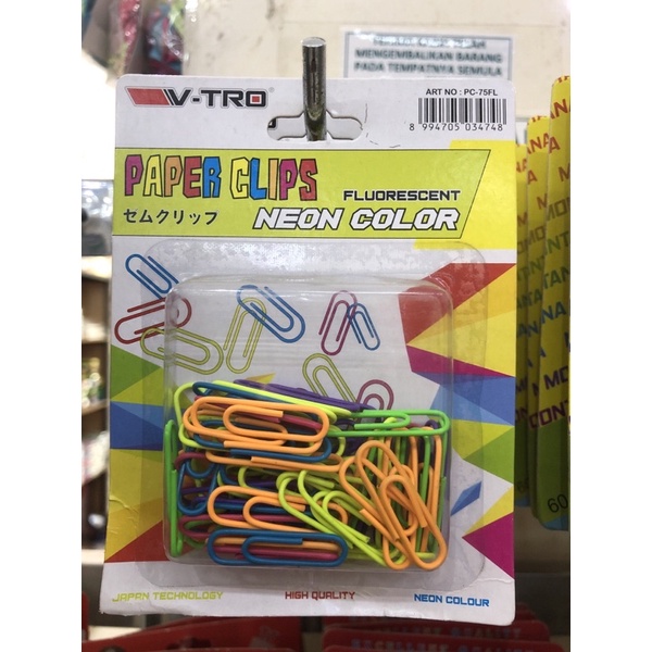 

PAPER CLIPS V-TRO NEON COLOR