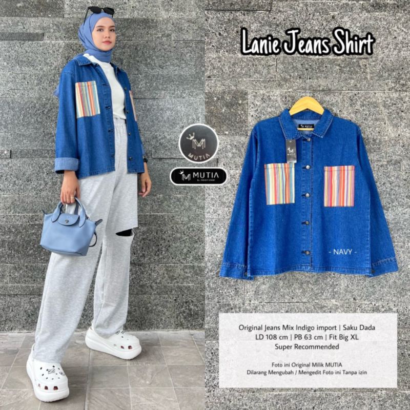 LANIE JEANS SHIRT BY MUTIA / KEMEJA JEANS WANITA / Baju jeans muslimah