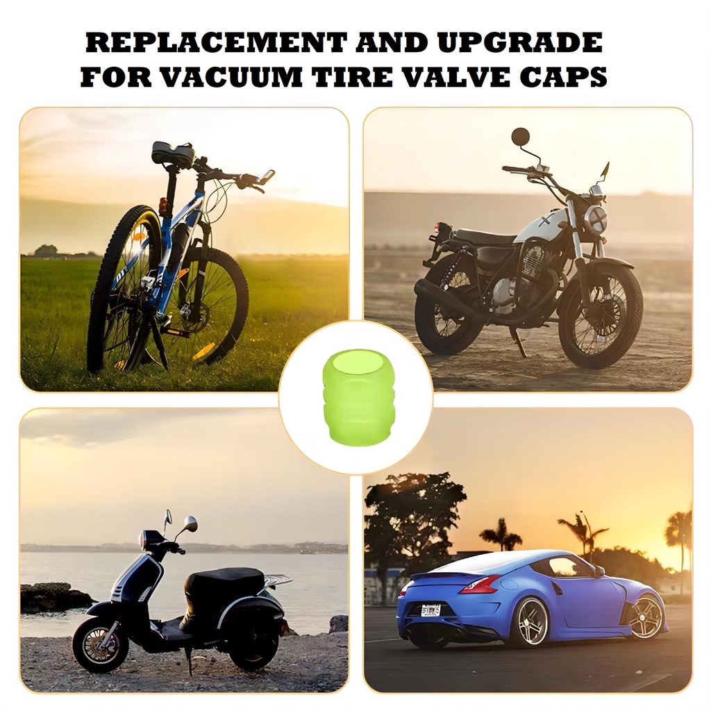 LUCKYMALL 1PCS TUTUP PENTIL BAN MOBIL MOTOR SEPEDA GLOW IN THE DARK LUMINOUS NEON MENYALA SAAT GELAP TIRE VALVE GLOWING CAR MOTORCYCLE BIKE BICYCLE MOTOBIKE