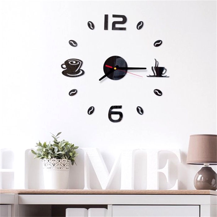 Jam Dinding DIY Giant Wall Clock Quartz Creative Design Model Kopi Cafe - DIY-07