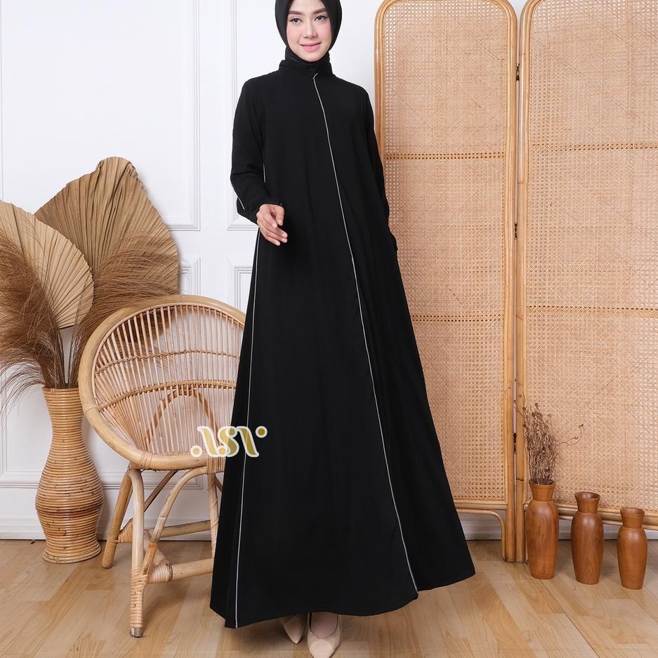 COL.18Oc22ᴳ ▪ STANDAR-BIGSIZE | Abaya Arab Fateema Gamis Hitam Bahan Jetblack Premium Jubah Akhwat U