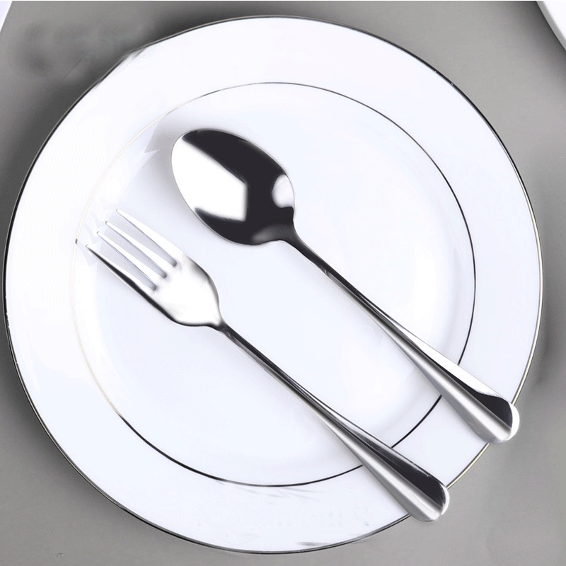 Peralatan Makan Stainless Steel Set 2/3pcs Pisau Garpu Dan Sendok Hitam/Hijau